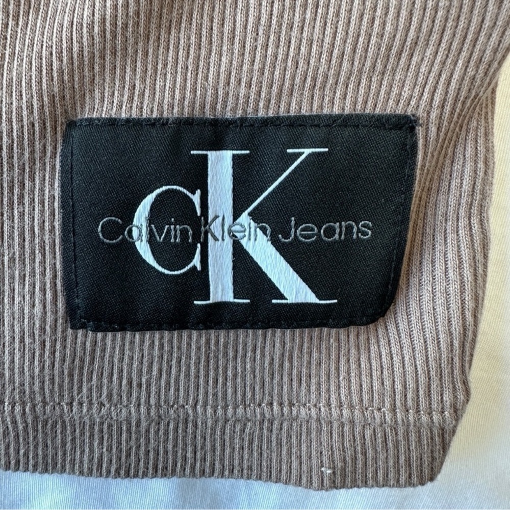 Calvin Klein Taupe Long Sleeve Dress 100% Cotton - Picture 14 of 16